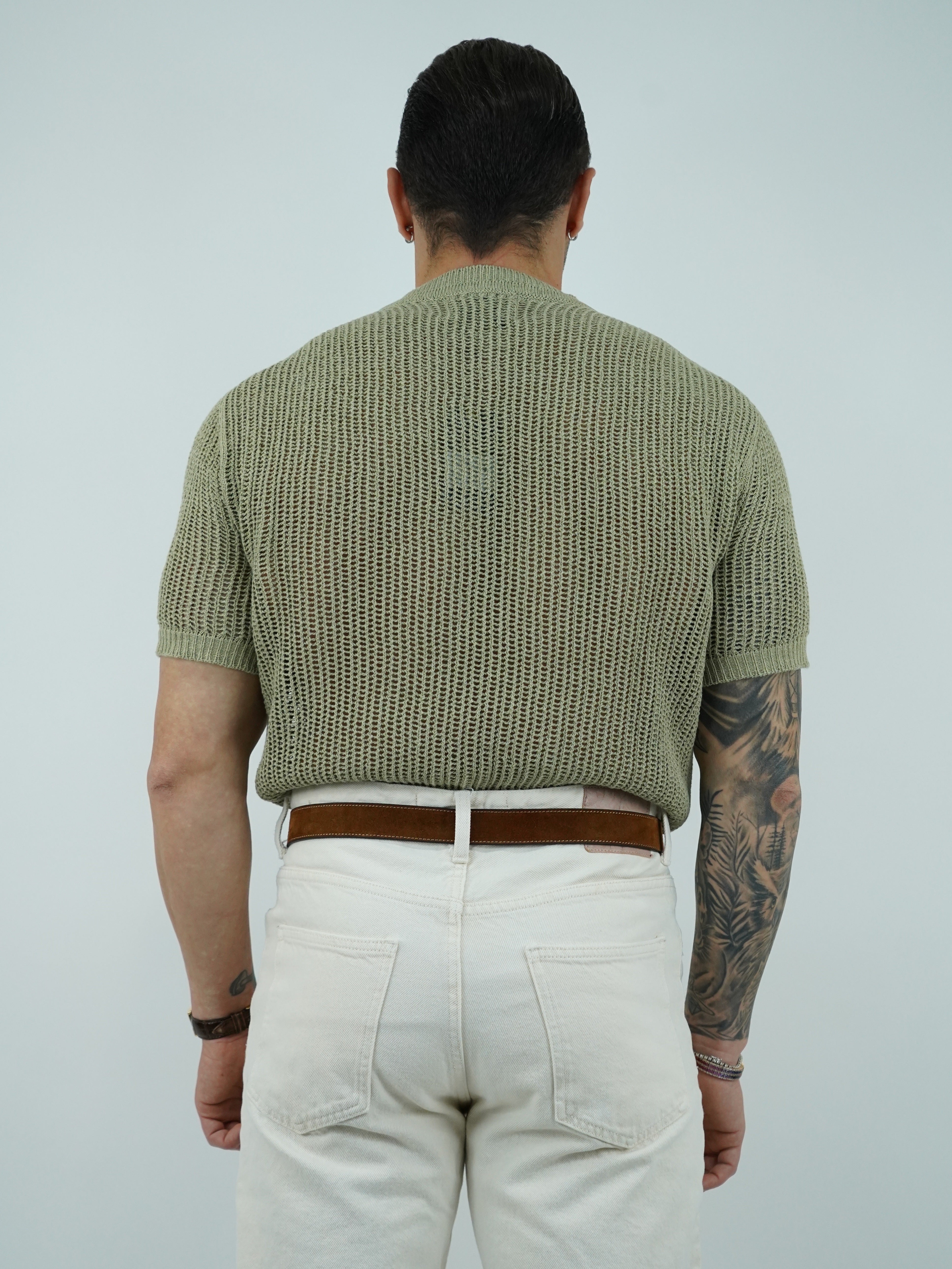 T-shirt forata verde safari
