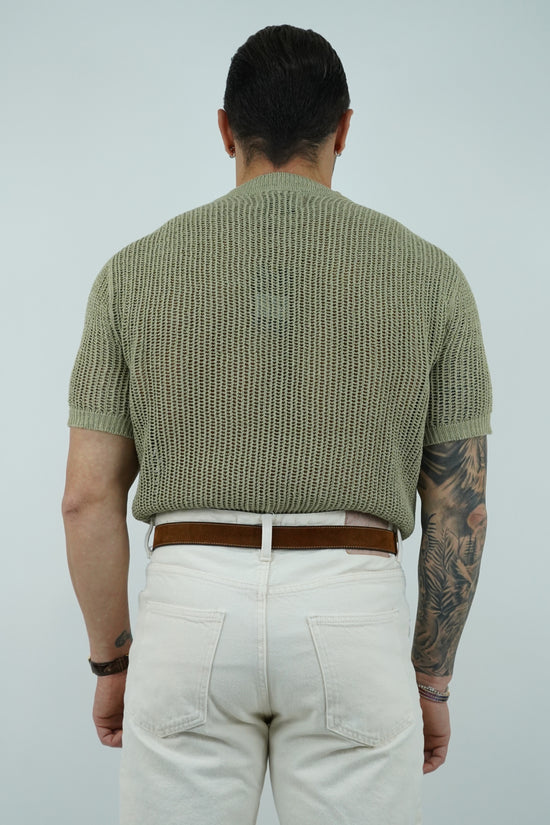 T-shirt forata verde safari
