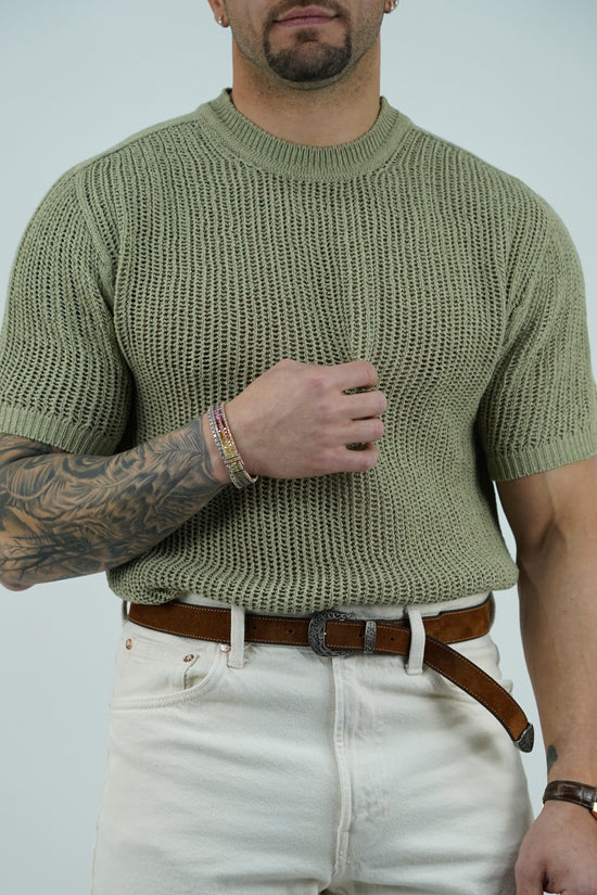 T-shirt forata verde safari