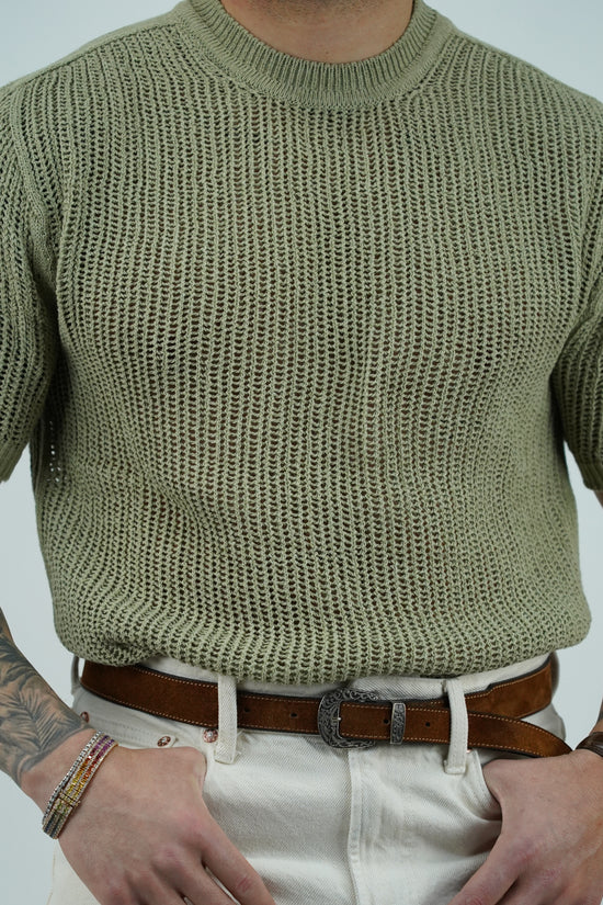 T-shirt forata verde safari