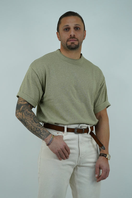 T-shirt smacchinata verde safari