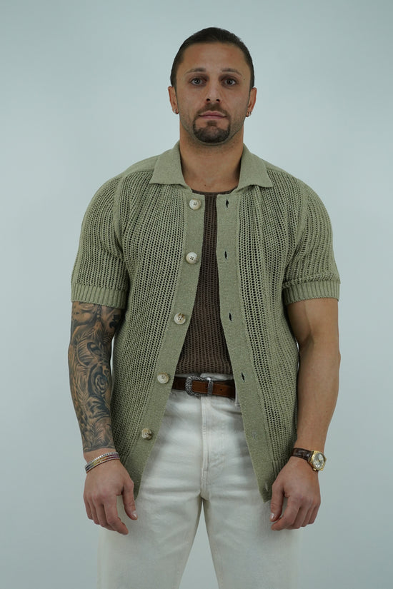 Camicia forata verde safari