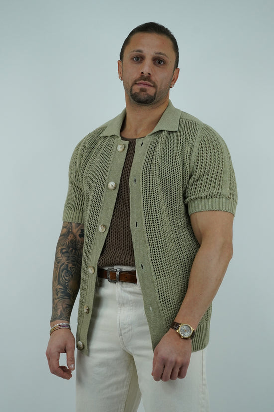 Camicia forata verde safari