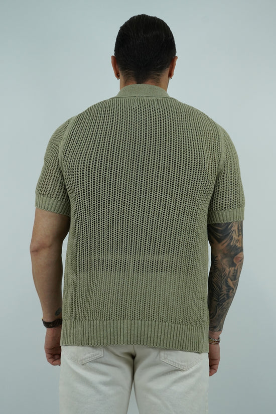 Camicia forata verde safari
