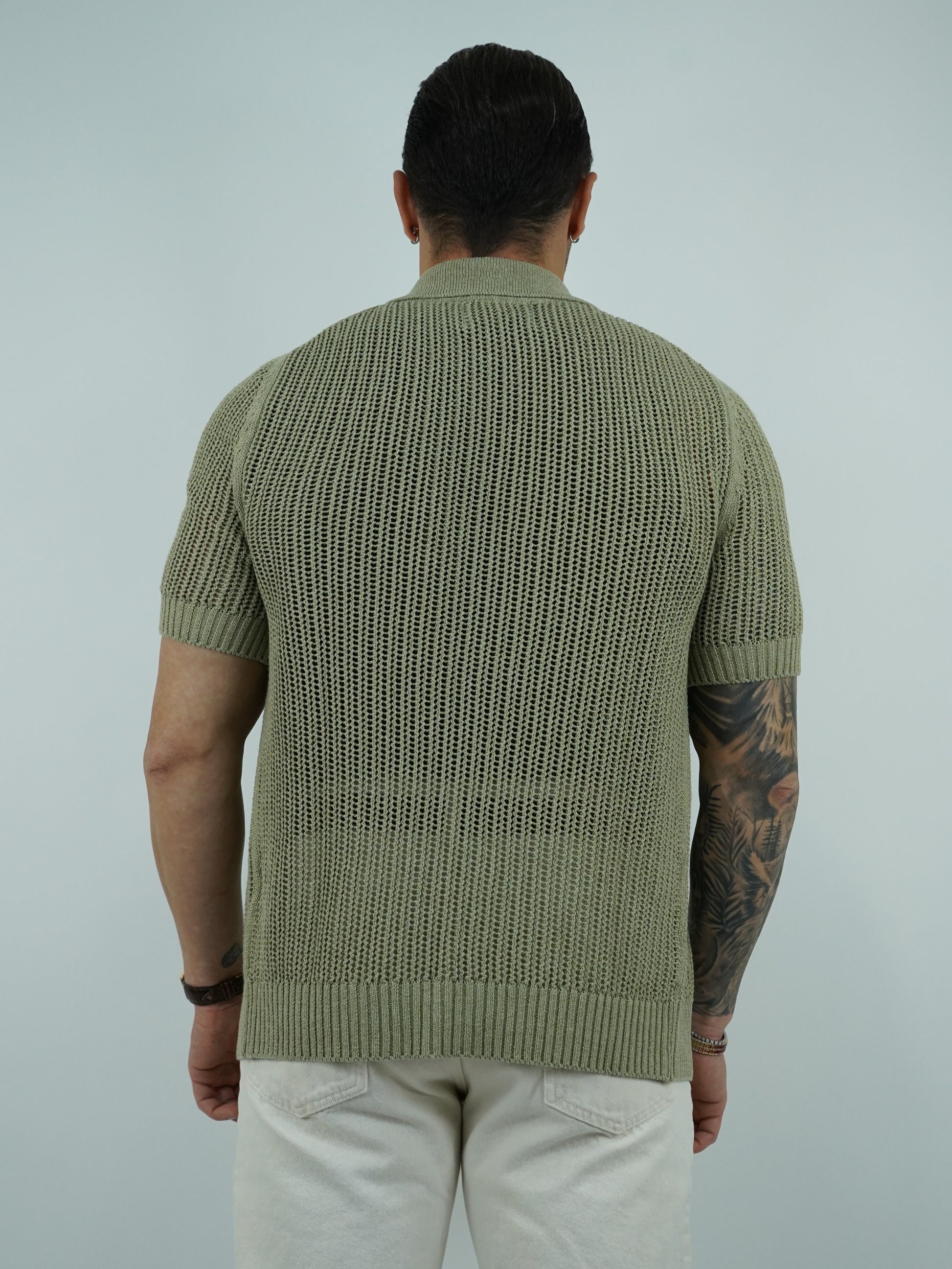 Camicia forata verde safari