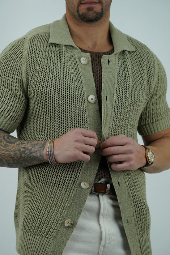Camicia forata verde safari