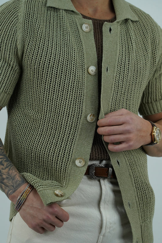Camicia forata verde safari