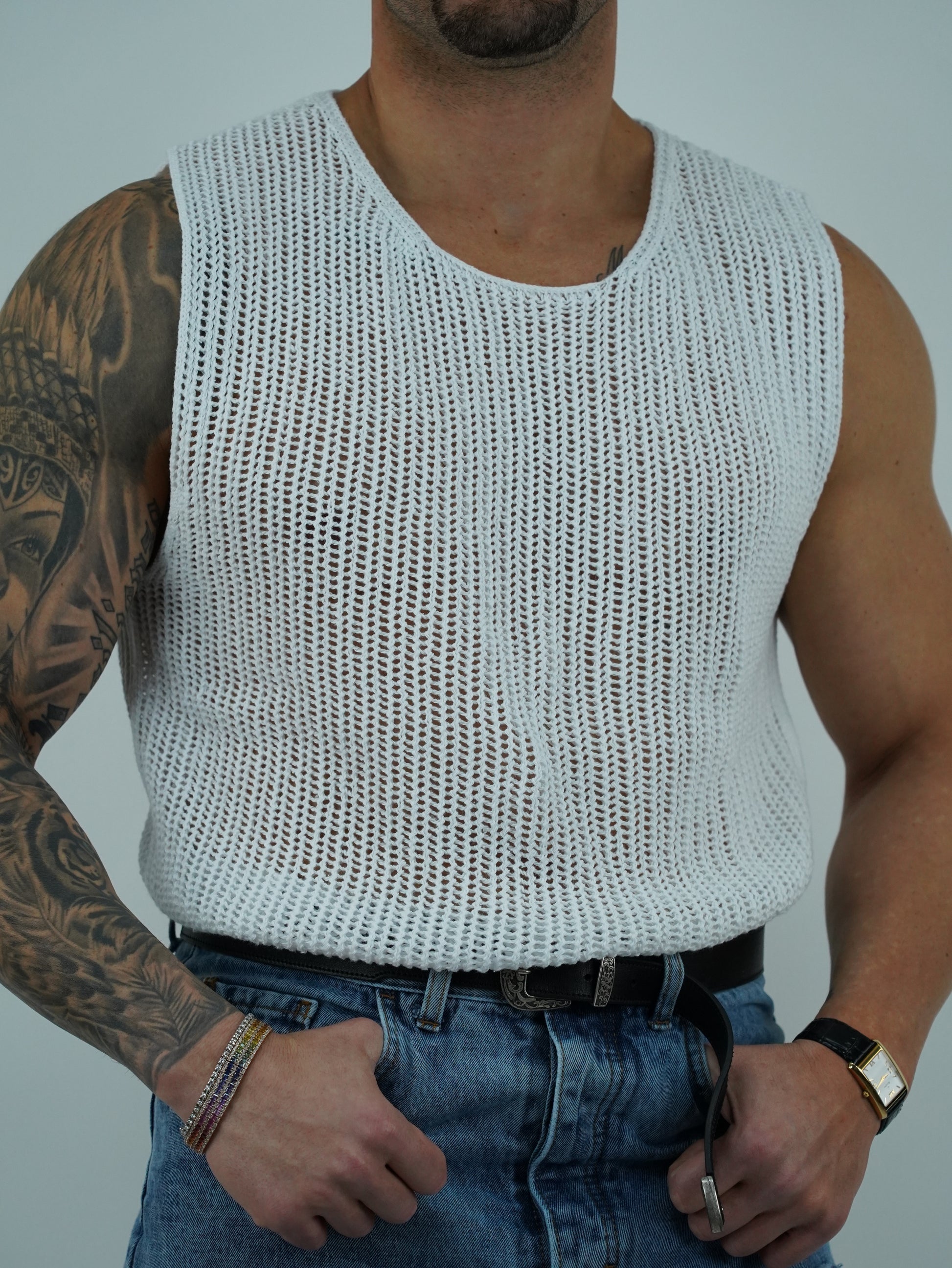 Canotta forata bianca