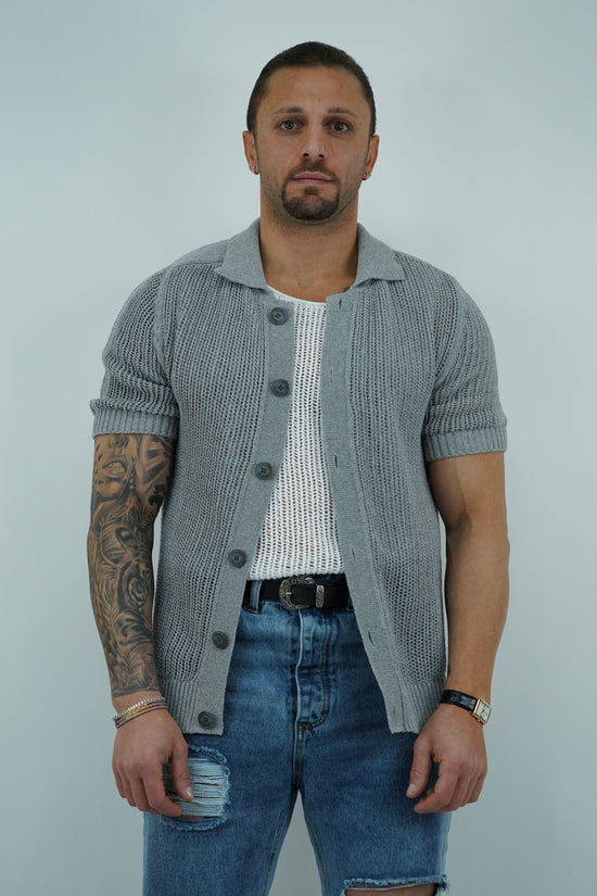 Camicia forata grigio fumo