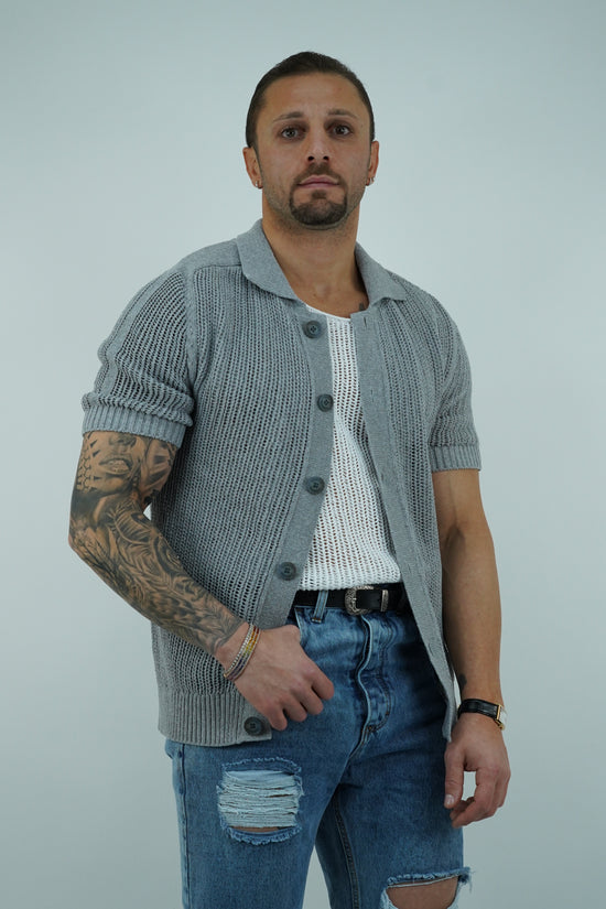 Camicia forata grigio fumo