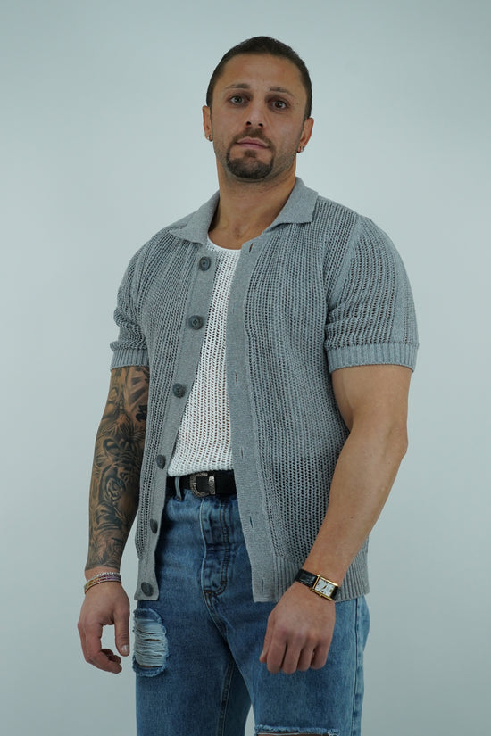 Camicia forata grigio fumo