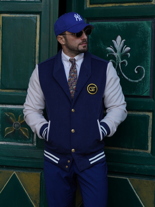 College Varsity GT - Spigato Blu/Bianco