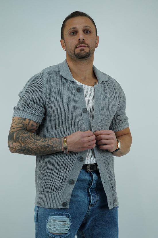 Camicia forata grigio fumo
