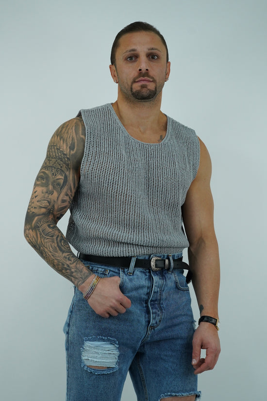 Canotta forata grigio fumo