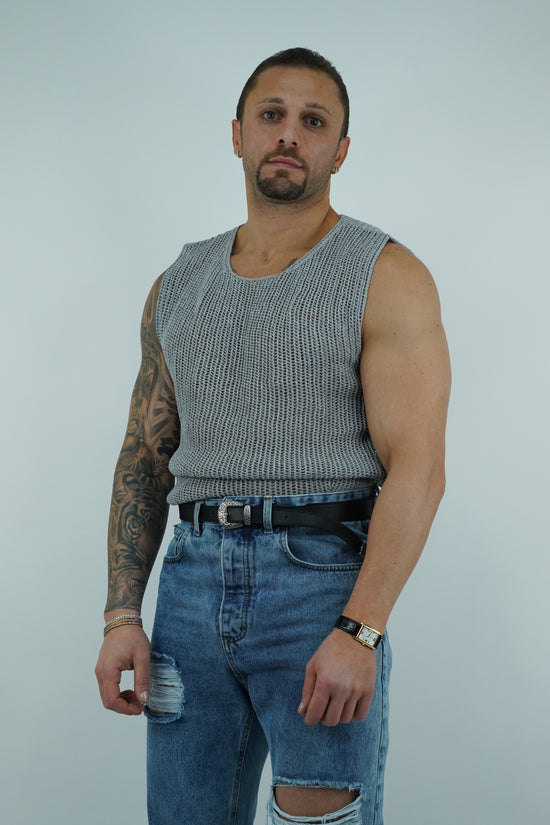 Canotta forata grigio fumo