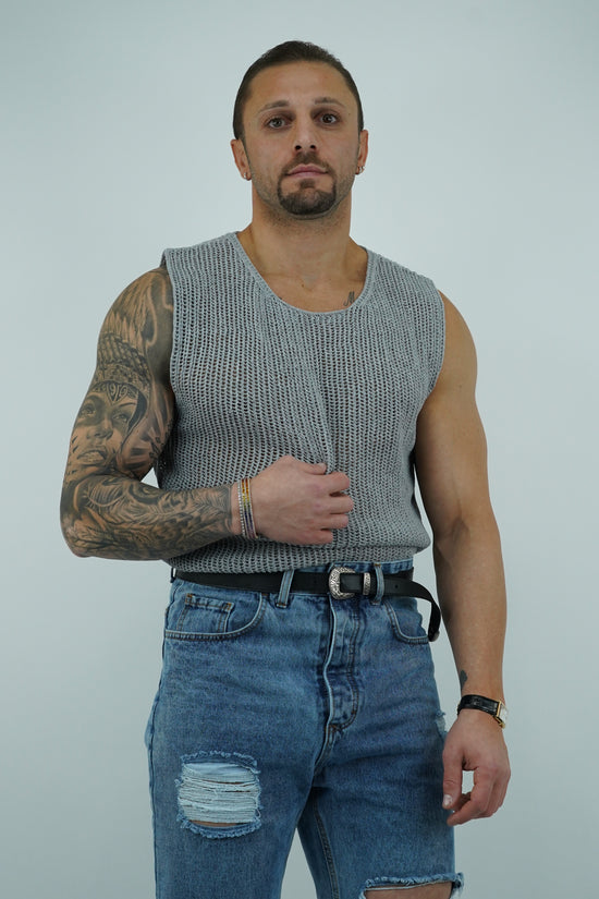 Canotta forata grigio fumo