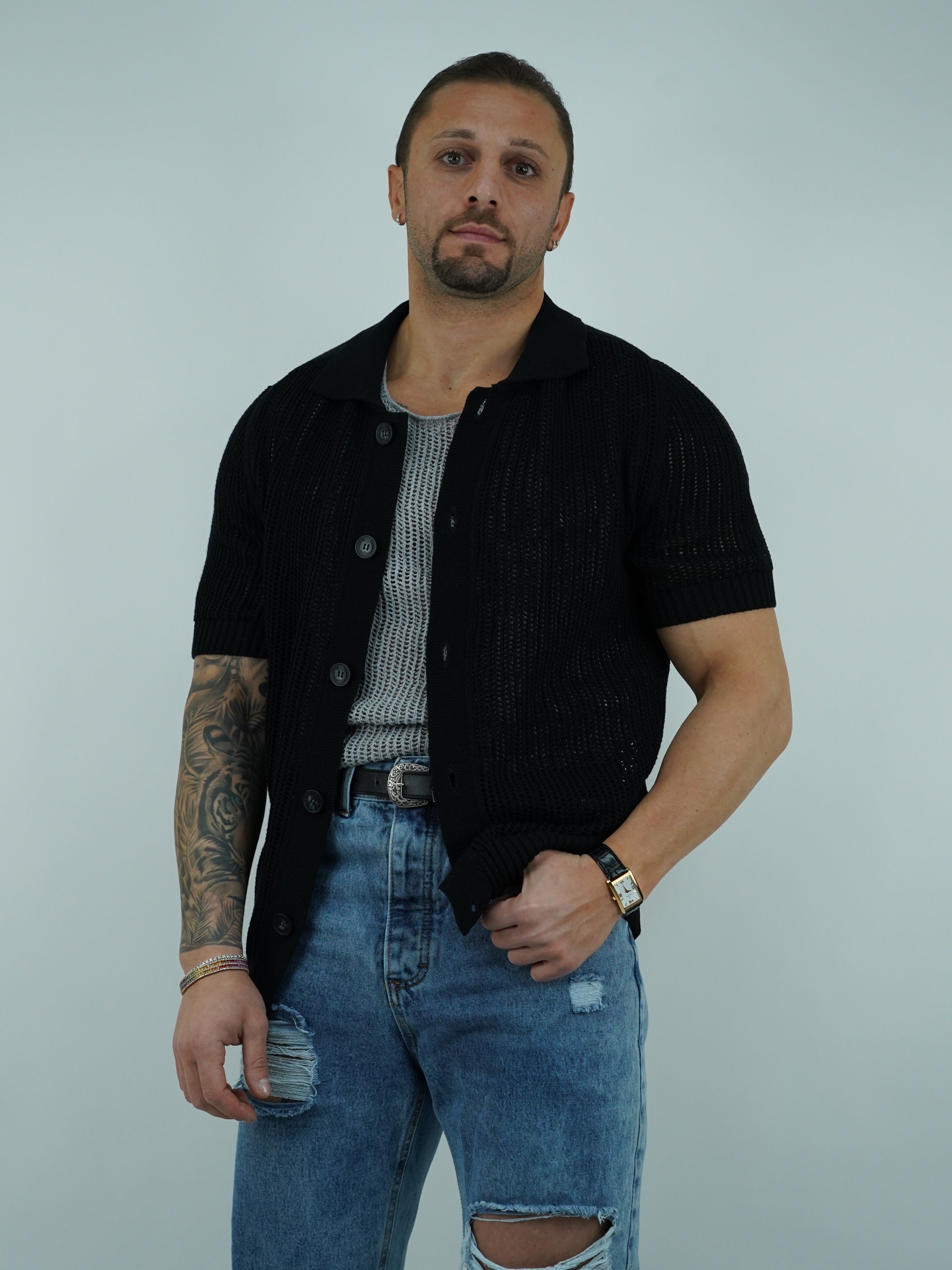 Camicia forata nera