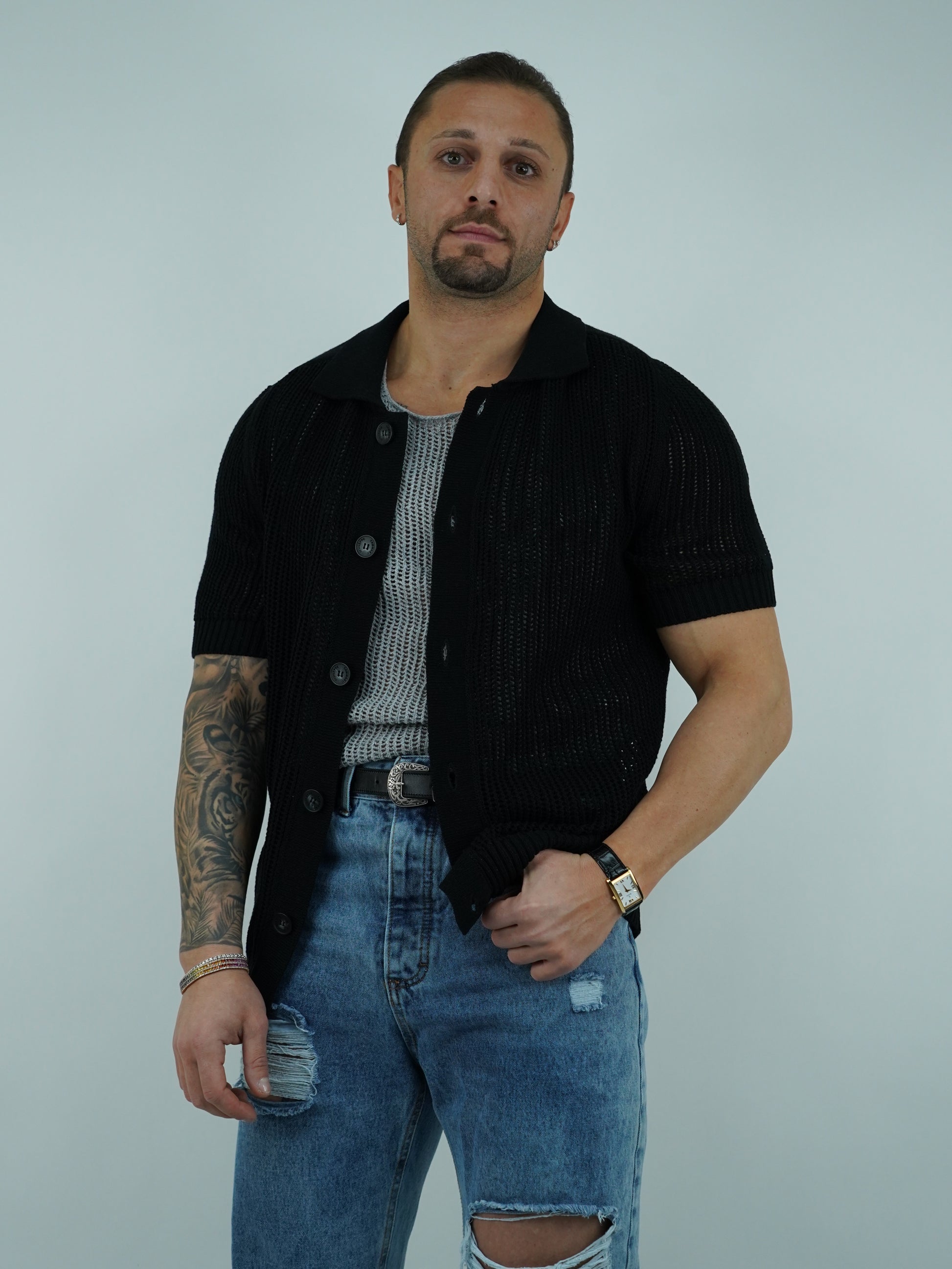 Camicia forata nera