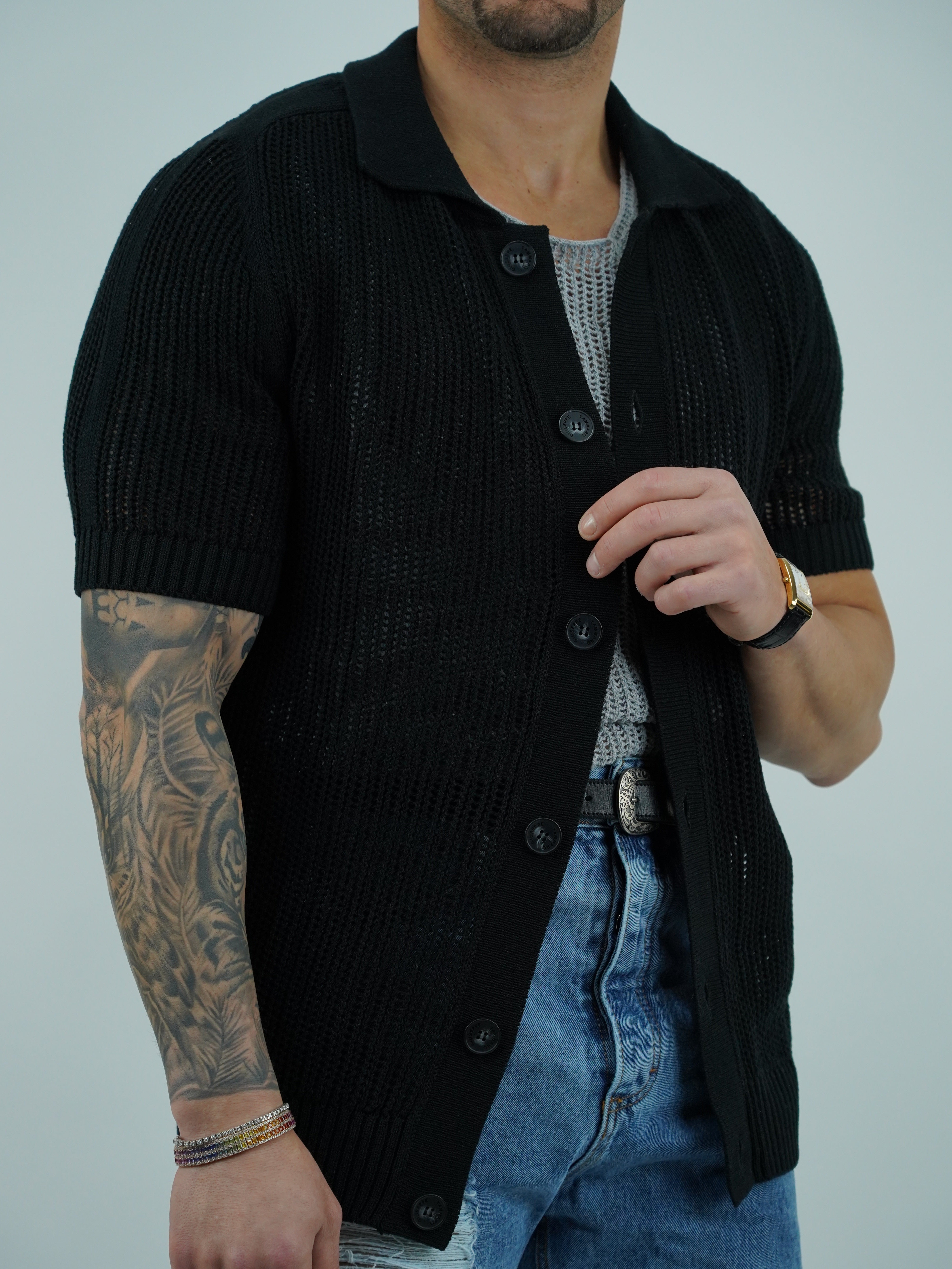 Camicia forata nera