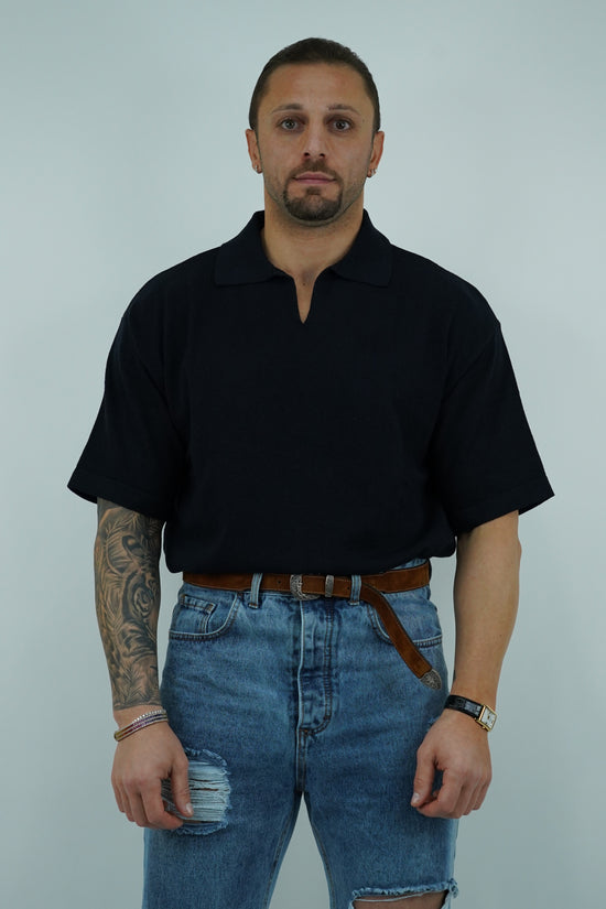 Polo smacchinata blu