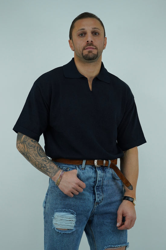 Polo smacchinata blu
