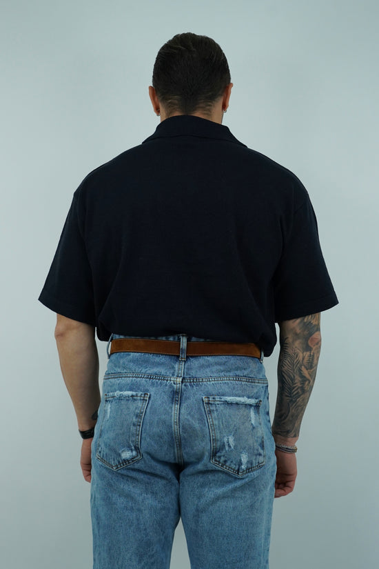 Polo smacchinata blu