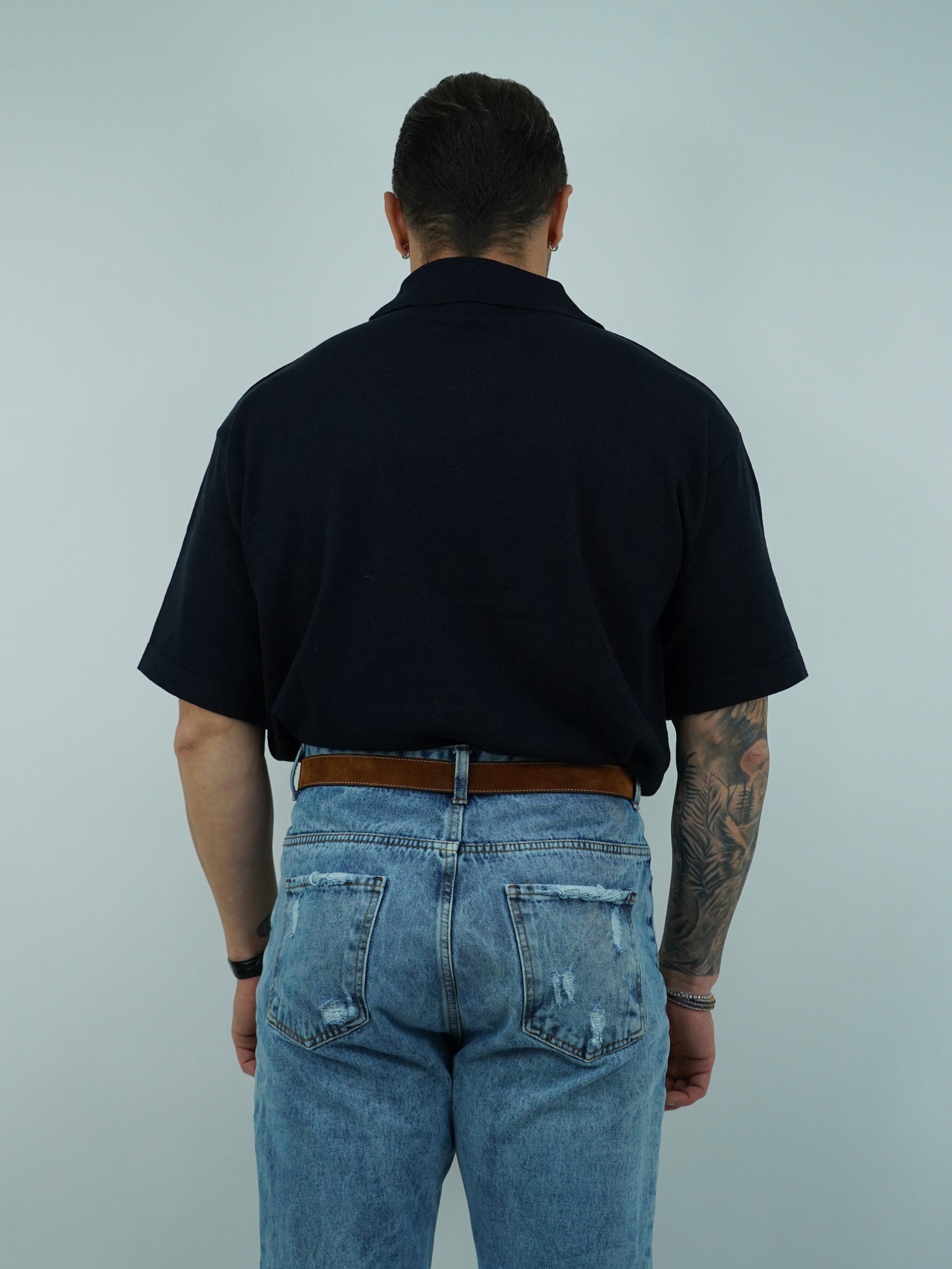 Polo smacchinata blu