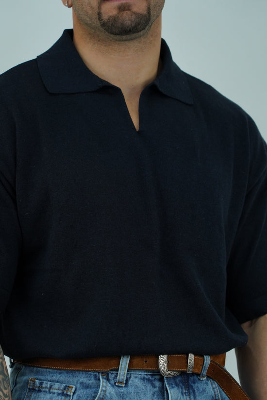 Polo smacchinata blu