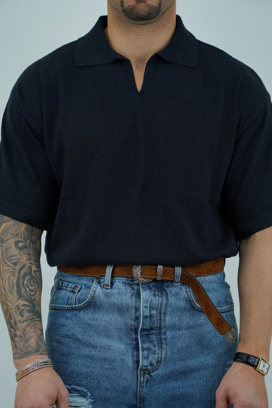 Polo smacchinata blu