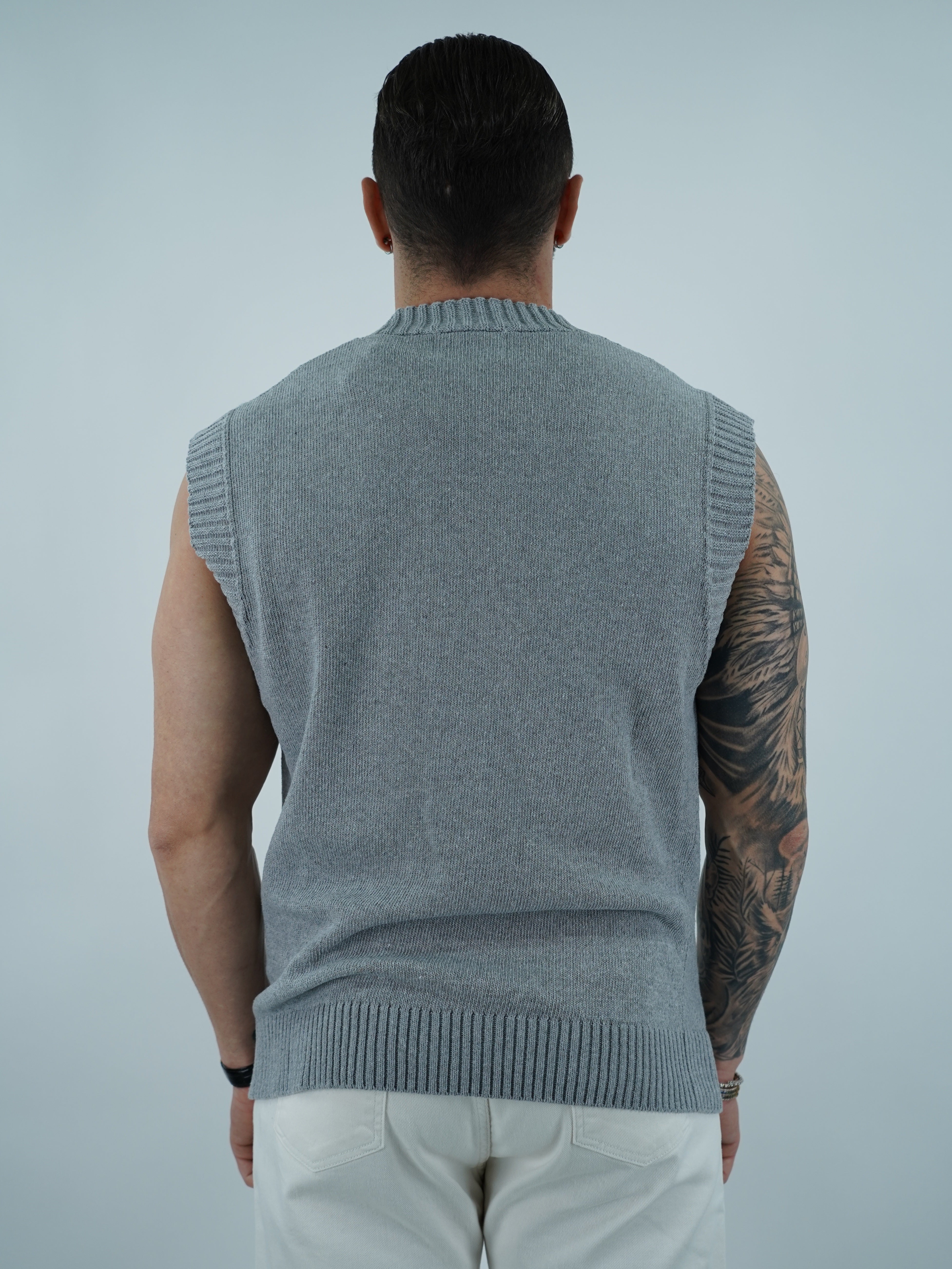 Gilet smacchinato grigio fumo