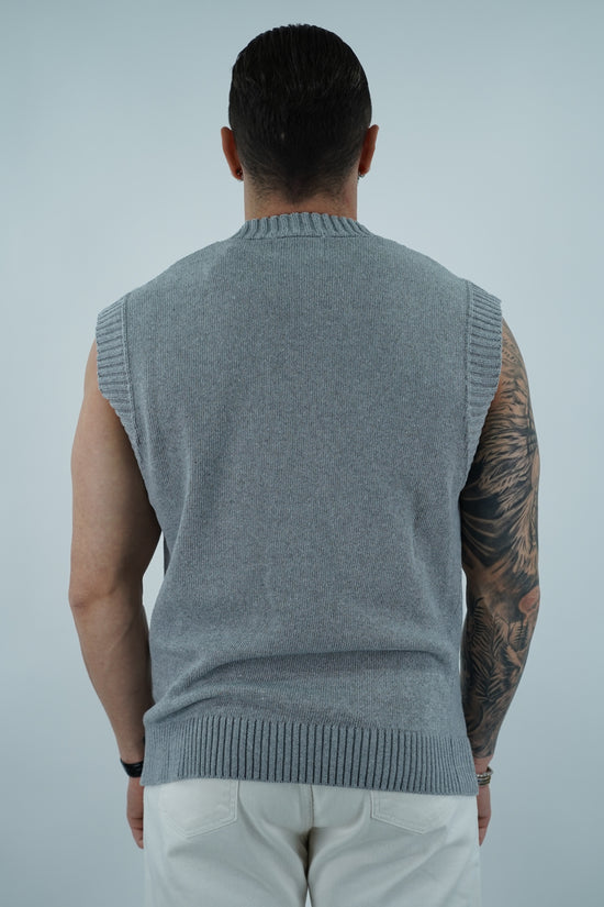 Gilet smacchinato grigio fumo