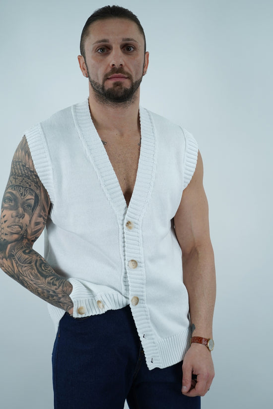 Gilet smacchinato bianco