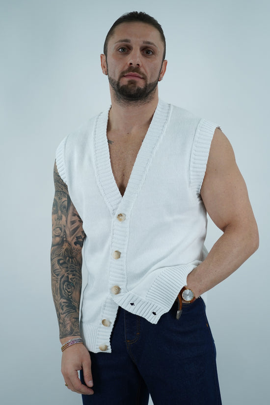 Gilet smacchinato bianco