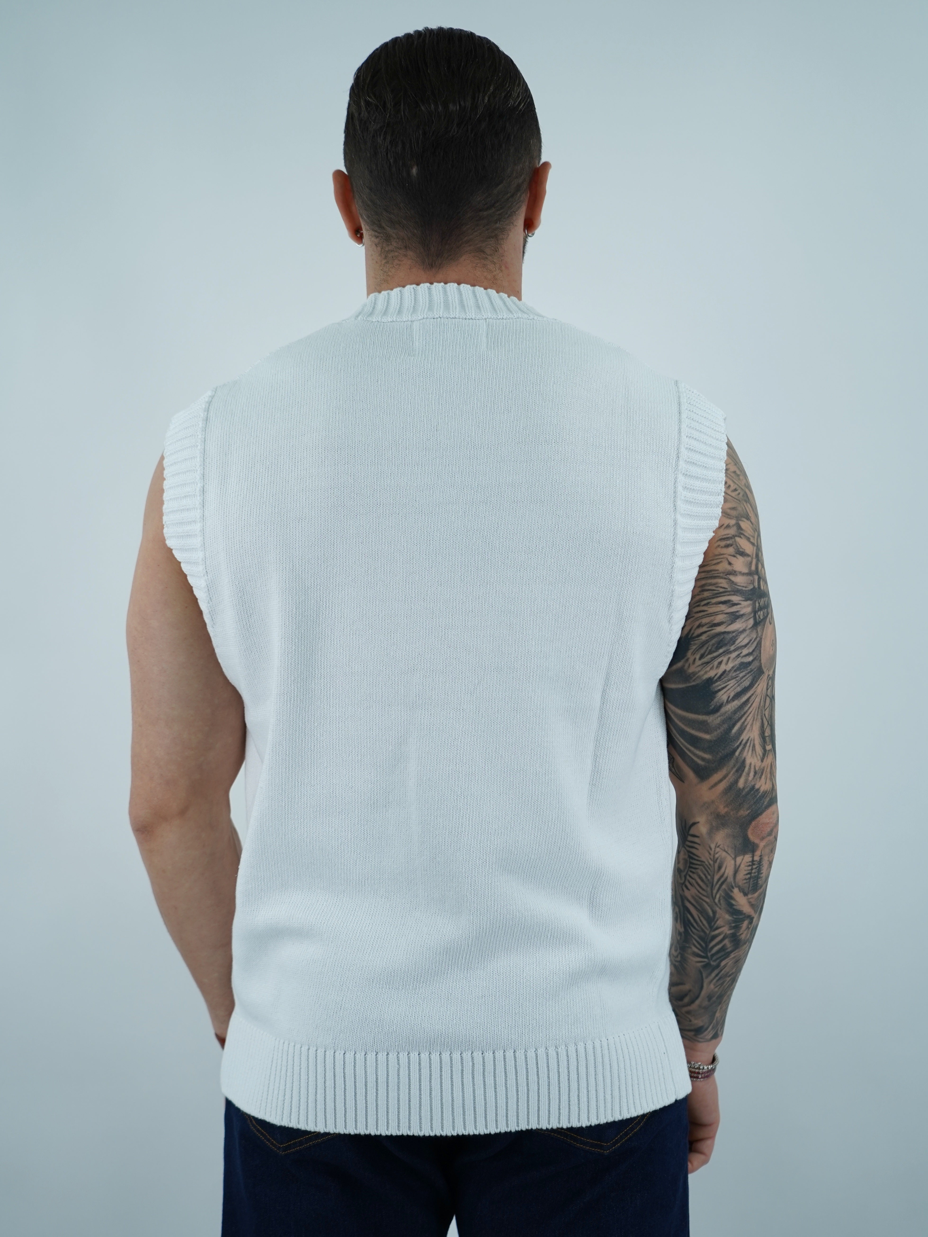 Gilet smacchinato bianco
