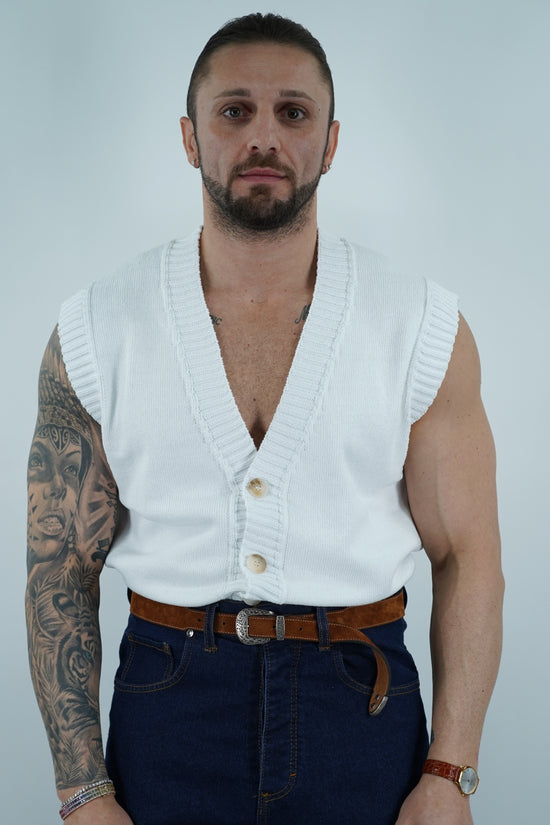 Gilet smacchinato bianco
