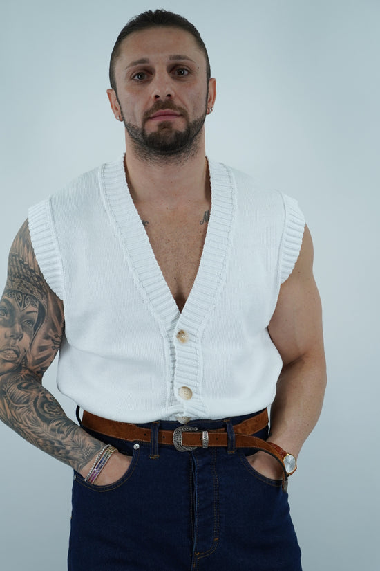 Gilet smacchinato bianco