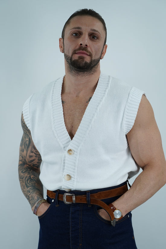Gilet smacchinato bianco