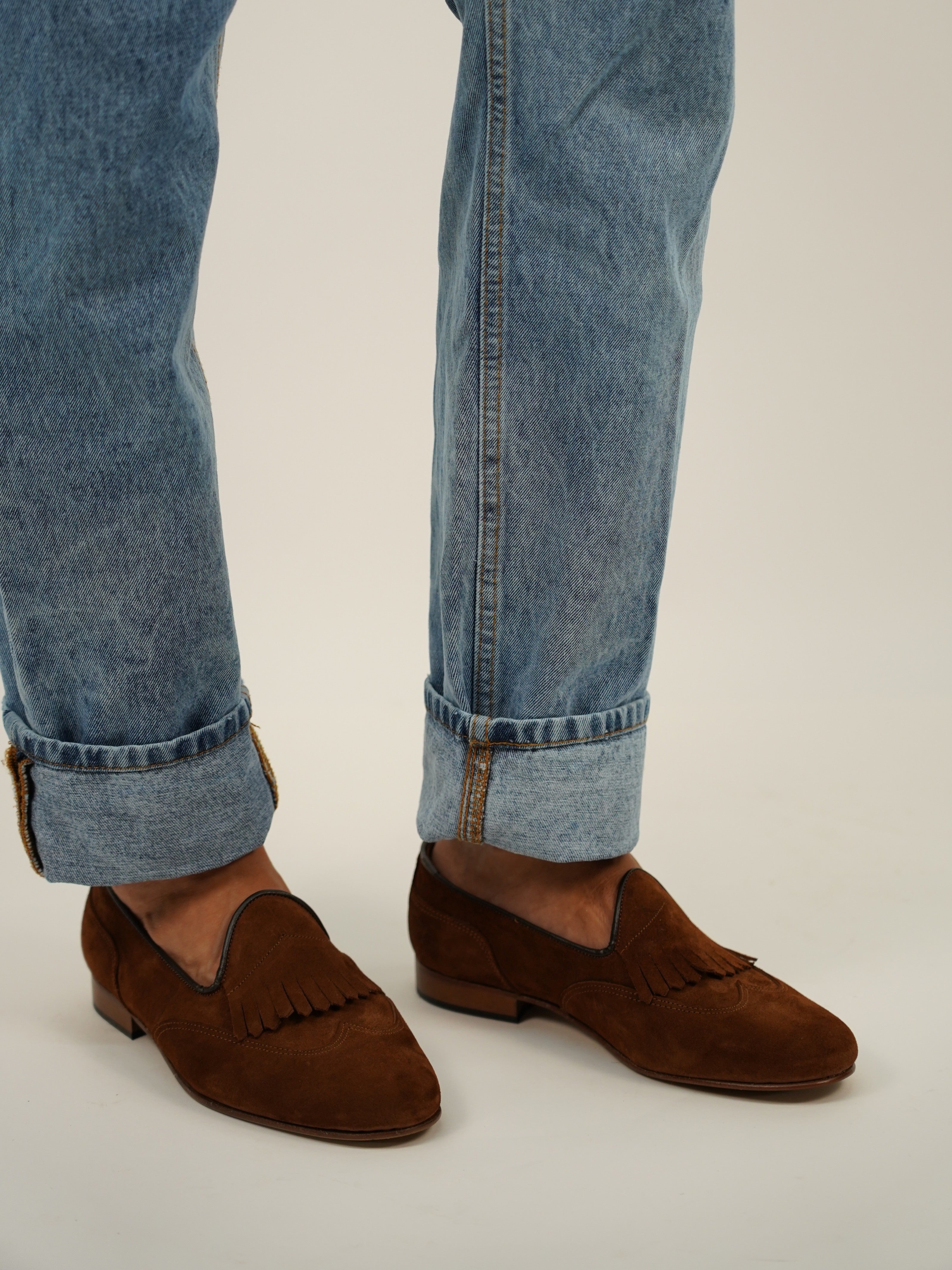 Mocassino inglese in camoscio bruciato