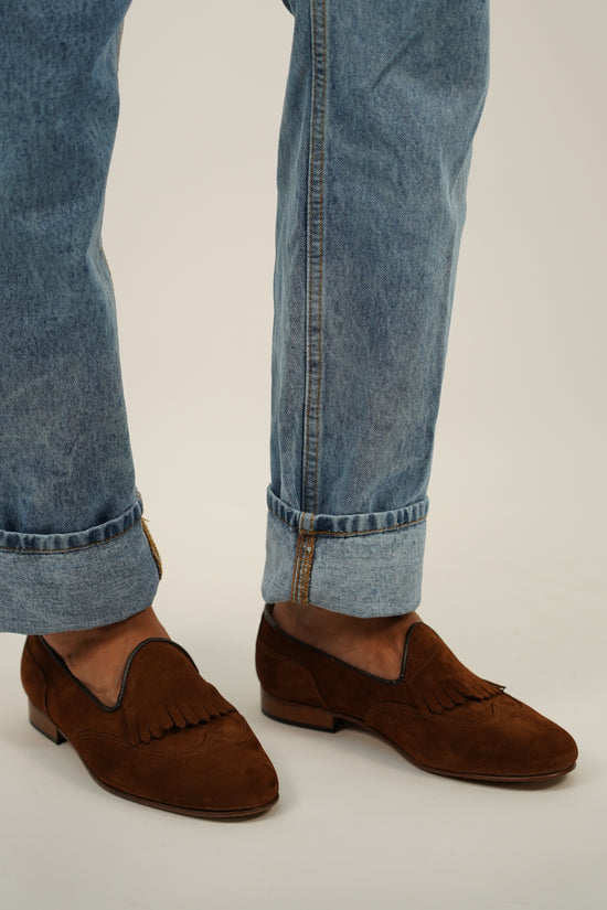 Mocassino inglese in camoscio bruciato
