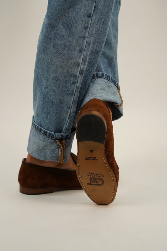Mocassino inglese in camoscio bruciato