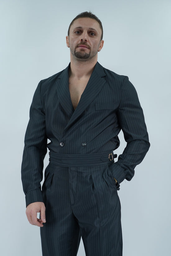Giacca camicia doppiopetto petto napoli solaro nero
