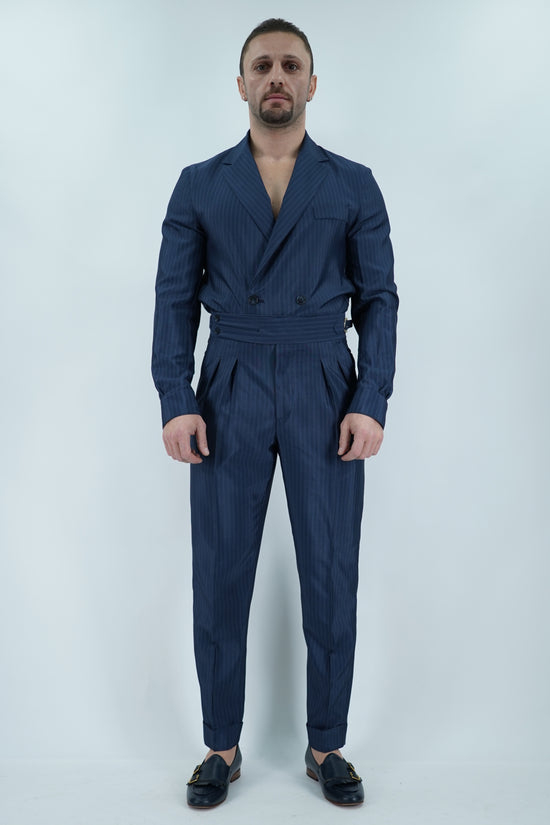 Giacca camicia doppiopetto petto napoli solaro blu