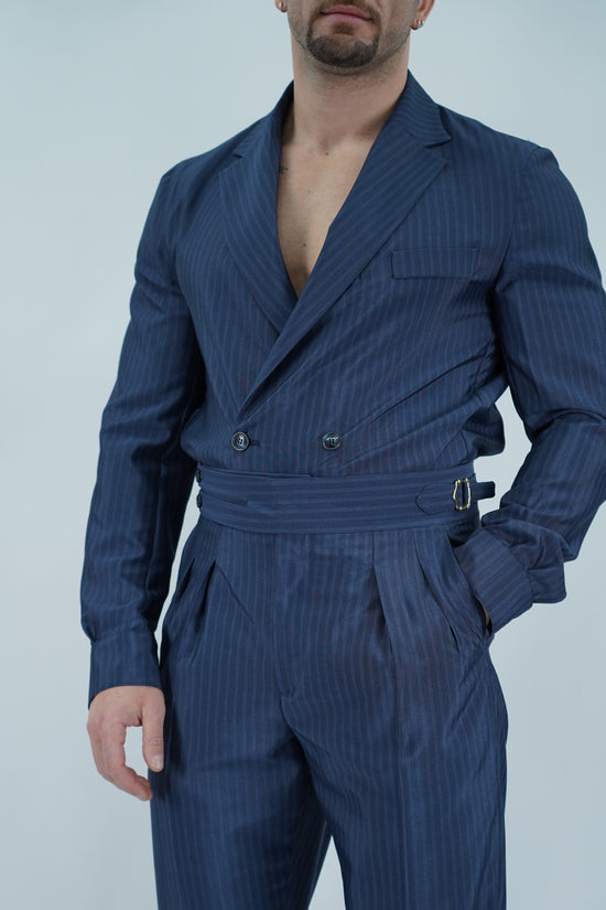 Giacca camicia doppiopetto petto napoli solaro blu