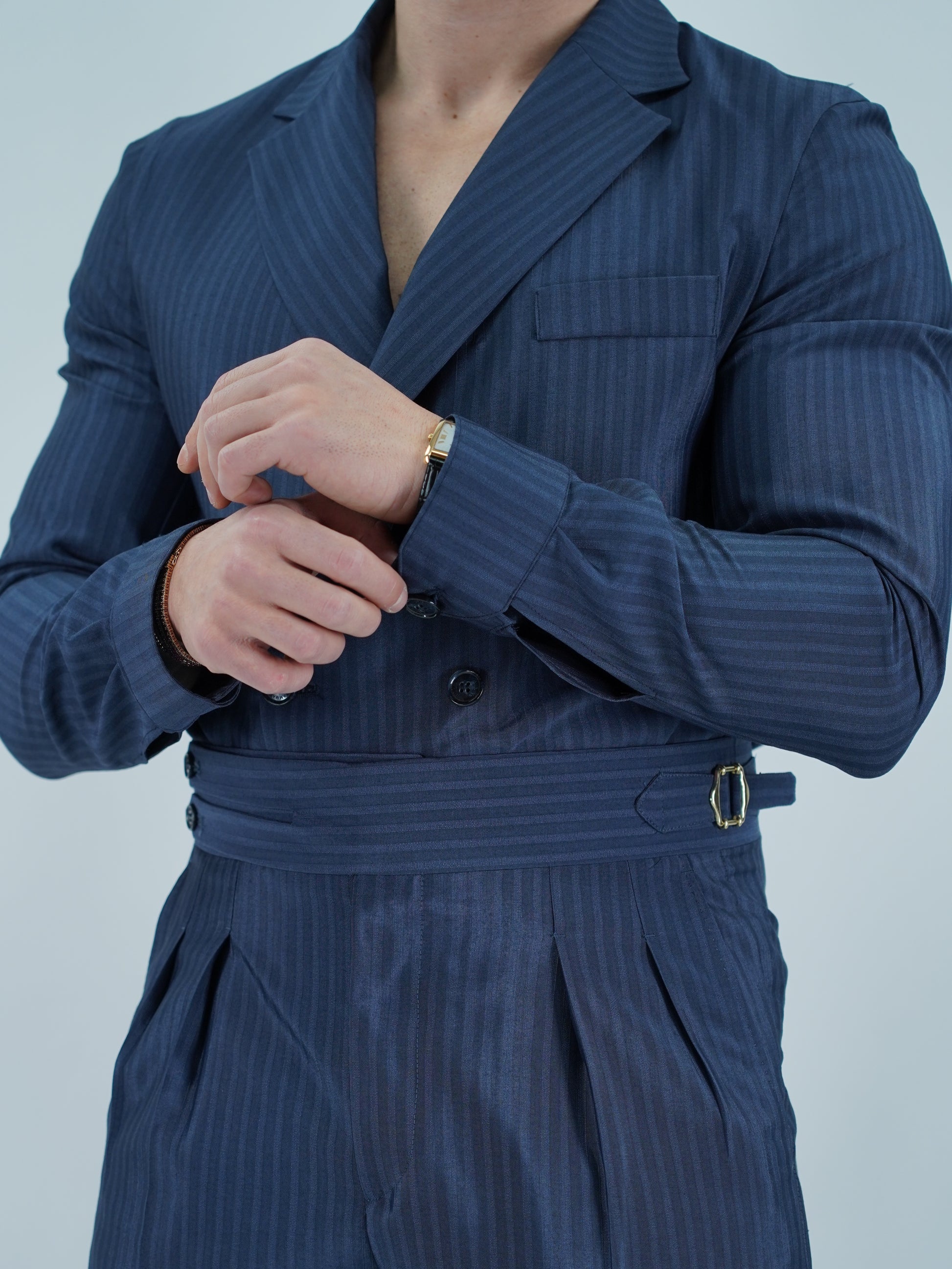 Giacca camicia doppiopetto petto napoli solaro blu
