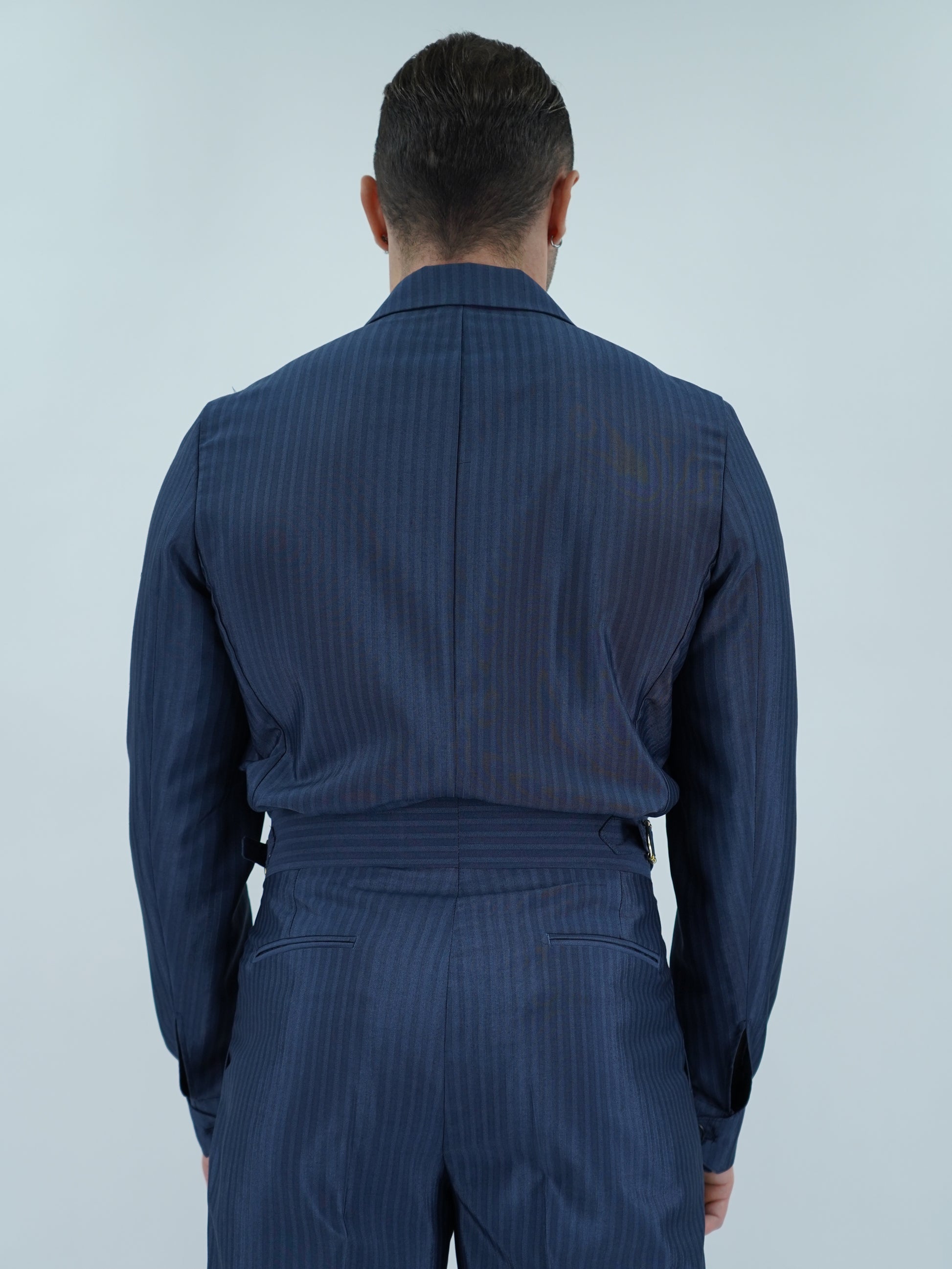 Giacca camicia doppiopetto petto napoli solaro blu