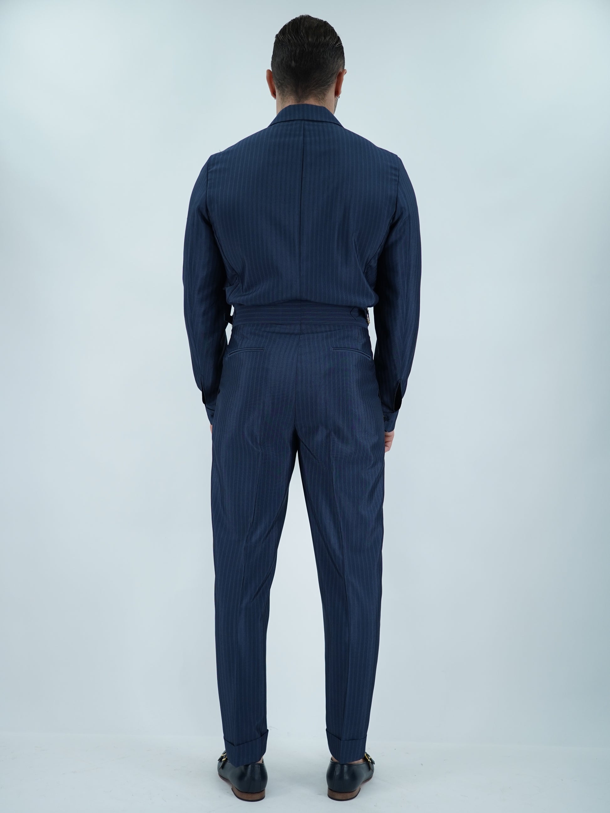 Giacca camicia doppiopetto petto napoli solaro blu
