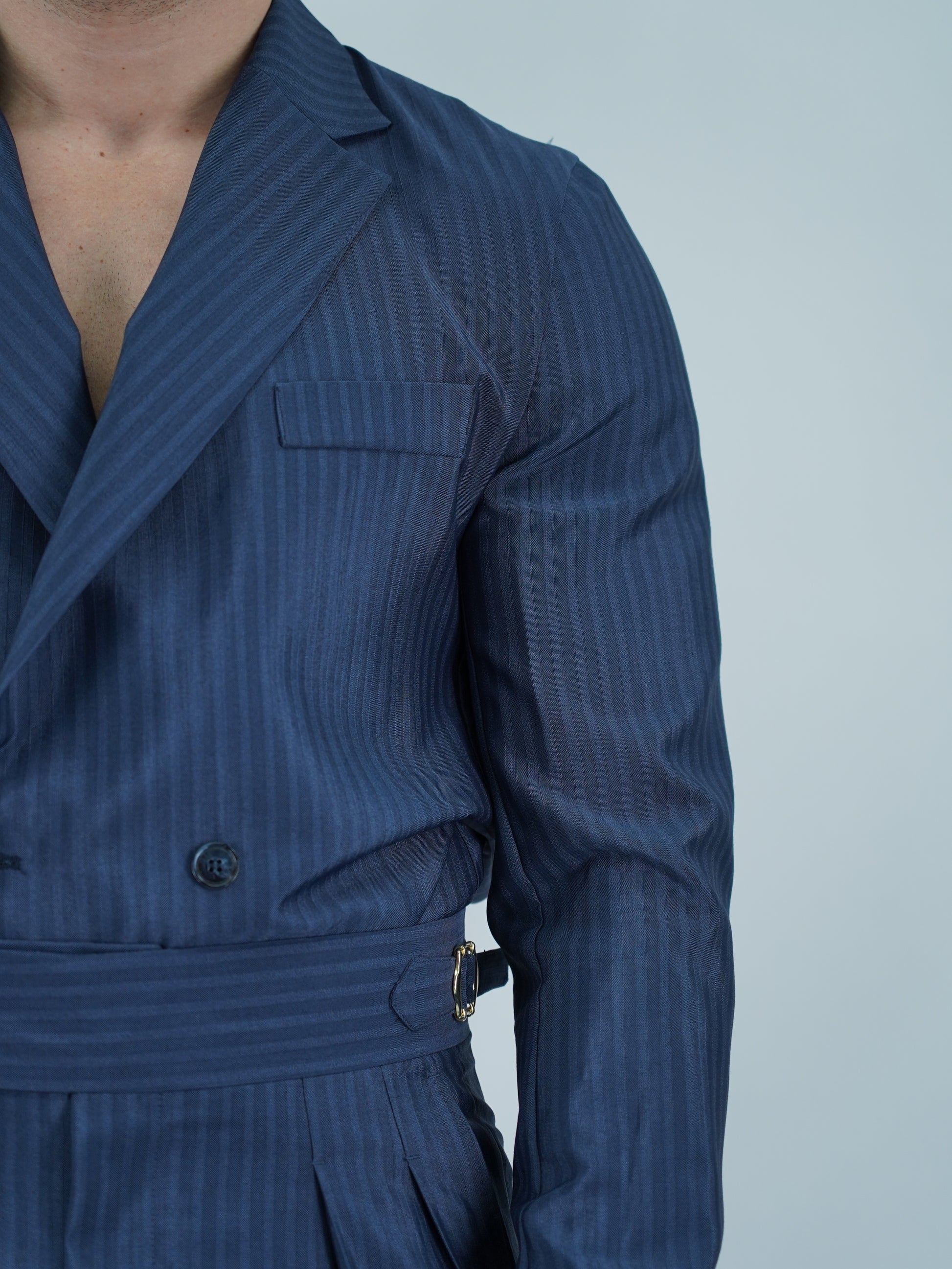 Giacca camicia doppiopetto petto napoli solaro blu