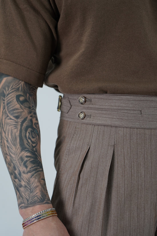 Gurkha biforcato moro gessato con fibbie stringenti laterali