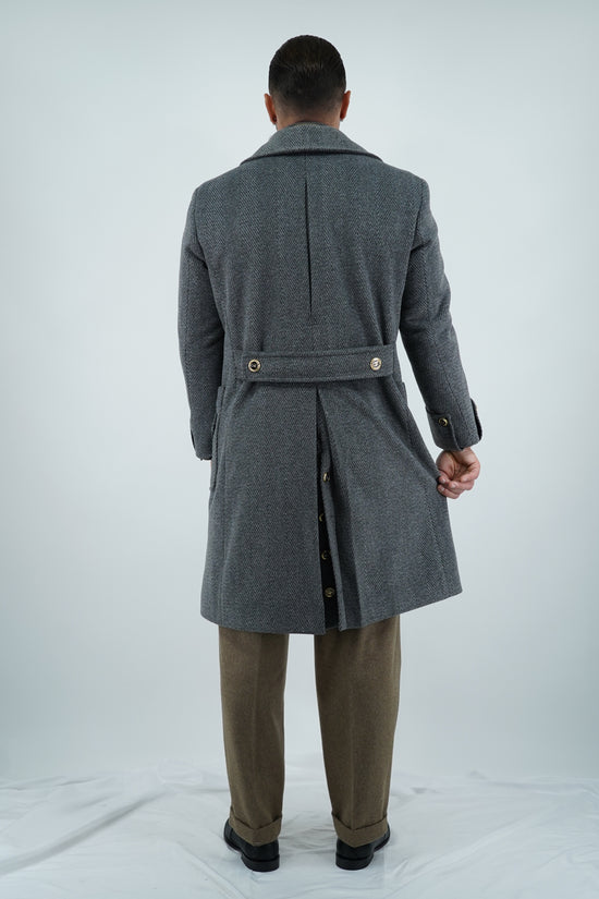 Cappotto Chesterfield Spigato Grigio Scuro