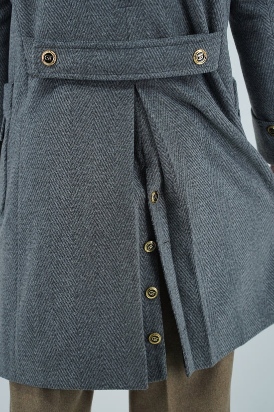 Cappotto Chesterfield Spigato Grigio Scuro